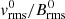 $ v_{\rm rms}^0/B_{\rm rms}^0 $