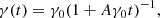 $$ \begin{aligned} \gamma (t) = \gamma _0 (1+A\gamma _0t)^{-1} ,\end{aligned} $$