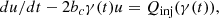 $$ \begin{aligned} du/dt - 2 b_c \gamma (t) u = Q_{\mathrm{inj} }(\gamma (t)) ,\end{aligned} $$