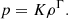 $$ \begin{aligned} p = K \rho ^\Gamma . \end{aligned} $$