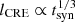 $ l_{\mathrm{CRE}}\propto t_{\mathrm{syn}}^{1/3} $