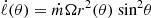 $$ \begin{aligned} \dot{\ell }(\theta ) = \dot{m} \Omega r^2(\theta ) \text{ sin}^2 \theta \end{aligned} $$