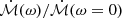 $ \dot{\mathcal{M}}(\omega)/ \dot{\mathcal{M}}(\omega=0) $