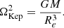 $$ \begin{aligned} \Omega ^2 _{\text{Kep}} = \frac{GM}{R_{{e}}^3}. \end{aligned} $$