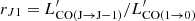$ r_{J1}= L^\prime_{\rm CO(J\rightarrow J-1)}/L^\prime_{\rm CO(1\rightarrow0)} $