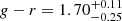 $ g-r=1.70^{+0.11}_{-0.25} $