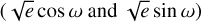 $\left( {\sqrt e \,\,\cos \,\,\omega \,\,{\rm{and}}\,\,\sqrt e \,\,\sin \,\,\omega } \right)$