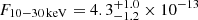 $ F_{\mathrm{10-30\,keV}} = 4.3^{+1.0}_{-1.2}\times 10^{-13} $