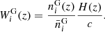 $$ \begin{aligned} W_i^\mathrm{G}(z)=\frac{n_i^\mathrm{G}(z)}{\bar{n}_i^\mathrm{G}} \frac{H(z)}{c}. \end{aligned} $$