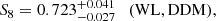 $$ \begin{aligned}&S_8 = 0.723^{+0.041}_{-0.027} \quad (\mathrm{WL}, \mathrm {DDM}),\end{aligned} $$
