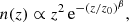 $$ \begin{aligned} n(z) \propto z^2\, \mathrm{e} ^{-\left(z/z_0\right)^\beta }, \end{aligned} $$