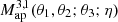 $ {M^{3,1}_{\rm ap}}(\theta_1,\theta_2; \theta_3; \eta) $
