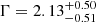 $ \Gamma= 2.13_{-0.51}^{+0.50} $
