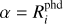 Mathematical equation: $\alpha = R_i^{{\rm{phd}}}$