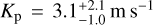 Mathematical equation: ${K_{\rm{p}}} = 3.1_{ - 1.0}^{ + 2.1}{\rm{m}}\,\,{{\rm{s}}^{ - 1}}$