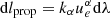 Mathematical equation: $ {\rm d}l_{\rm prop} = k_\alpha u^\alpha_e {\rm d}\lambda $