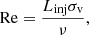 Mathematical equation: $$ \begin{aligned} \mathrm{Re}&= \frac{L_{\rm inj}\sigma _{\rm v}}{\nu }, \end{aligned} $$