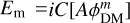 Mathematical equation: ${E_{\rm{m}}} = iC\left[ {A\phi _{{\rm{DM}}}^m} \right]$