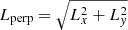Mathematical equation: $ L_{\mathrm{perp}}=\sqrt{L_{x}^{2}+L_{\mathit{y}}^{2}} $