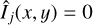 Mathematical equation: ${\hat I_j}\left( {x,y} \right) = 0$