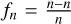 Mathematical equation: ${f_n} = {{\tilde n - n} \over n}$