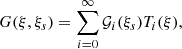 Mathematical equation: $$ \begin{aligned} G(\xi ,\xi _s) = \sum _{i=0}^\infty \mathcal{G} _i(\xi _s) T_i(\xi ), \end{aligned} $$