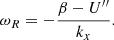 Mathematical equation: $$ \begin{aligned} \omega _R = -\dfrac{\beta - U^{\prime \prime }}{k_x}. \end{aligned} $$