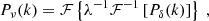 Mathematical equation: $$ \begin{aligned} P_\nu (k) = {\mathcal{F} } \left\{ \lambda ^{-1} {\mathcal{F} }^{-1}\left[ P_\delta (k) \right] \right\} \ , \end{aligned} $$