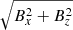 Mathematical equation: $ \sqrt{B_x^2+B_z^2} $