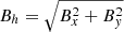 Mathematical equation: $ B_h=\sqrt{B_x^2+B_y^2} $