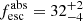 Mathematical equation: $ f_{\mathrm{esc}}^{\mathrm{abs}} = 32^{+2} _{-4} $