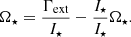 Mathematical equation: $$ \begin{aligned} {\Omega }_\star = \frac{\Gamma _\mathrm{ext} }{I_\star } - \frac{{I}_\star }{I_\star } \Omega _\star . \end{aligned} $$