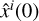 Mathematical equation: ${{\hat x}^i}\left( 0 \right)$