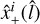 Mathematical equation: $\hat x_ + ^i\left( {\hat l} \right)$
