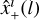 Mathematical equation: $\hat x_ + ^i\left( {\hat l} \right)$