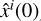 Mathematical equation: ${{\hat x}^i}\left( 0 \right)$