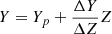 Mathematical equation: $ Y = Y_p+\frac{\Delta Y}{\Delta Z} Z $