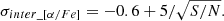 $$ \begin{aligned} \sigma _{inter\_[\alpha /Fe]}=-0.6 + 5/\sqrt{S/N} .\end{aligned} $$