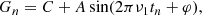 $$ \begin{aligned} G_n = C + A \sin (2\pi \nu _1 t_n + \varphi ) ,\end{aligned} $$