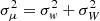 $ \sigma_\mu^2 = \sigma_{{\it w}}^2+\sigma_{W}^2 $