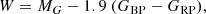 $$ \begin{aligned} W = M_G - 1.9 \ (G_{\rm BP} - G_{\rm RP}), \end{aligned} $$