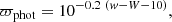 $$ \begin{aligned} \varpi _{\rm phot}=10^{-0.2\ (w-W-10)}, \end{aligned} $$