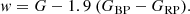 $$ \begin{aligned} { w} = G - 1.9 \ (G_{\rm BP} - G_{\rm RP}). \end{aligned} $$