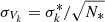 $ \sigma_{V_k} = \sigma^*_k/\sqrt{N_*} $