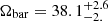 $ \Omega_{\mathrm{bar}} = 38.1^{+2.6}_{-2.} $