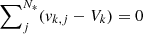 $ \sum\nolimits^{N_*}_j(v_{k,j}-V_k)=0 $