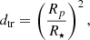 $$ \begin{aligned} d_{\rm tr} = \left( \frac{R_p}{R_\star } \right)^2 ,\end{aligned} $$