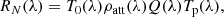 $$ \begin{aligned} R_{N}(\lambda ) = T_0(\lambda ) \rho _{\rm att}(\lambda ) Q(\lambda ) T_{\rm p}(\lambda ), \end{aligned} $$