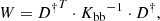$$ \begin{aligned} W = {D^\dagger }^T \cdot {K_{\rm bb}}^{-1}\cdot D^\dagger , \end{aligned} $$