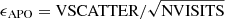 $ \epsilon_{\mathrm{APO}} = \mathrm{VSCATTER}/\sqrt{\mathrm{NVISITS}} $